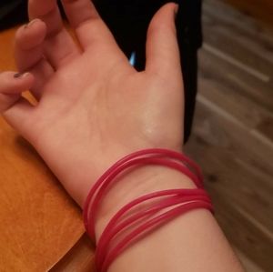 Set of pink bracelets